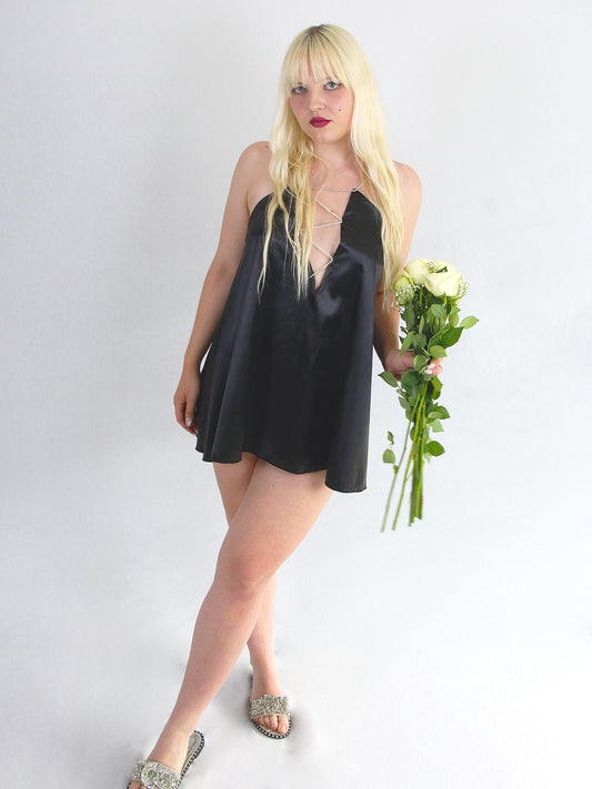 MINIDOLLDRESS MIT KRISTALLRIEMEN