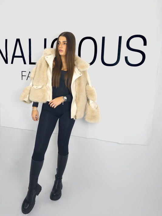 LEDERJACKE MIT FELLBESATZ