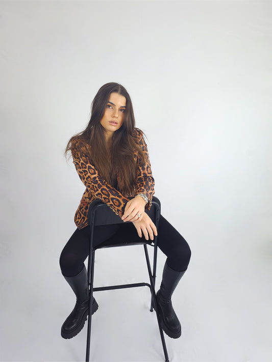 KUNSTLEDERBLAZER IN LEOPRINT