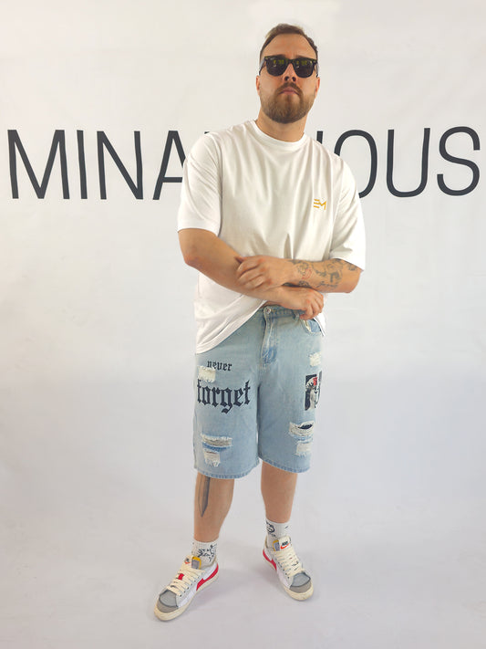 JEANSSHORTS MIT PRINTS