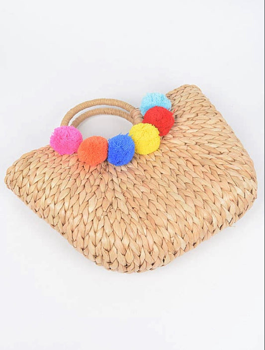 KLEINE STRANDTASCHE AUS STROH