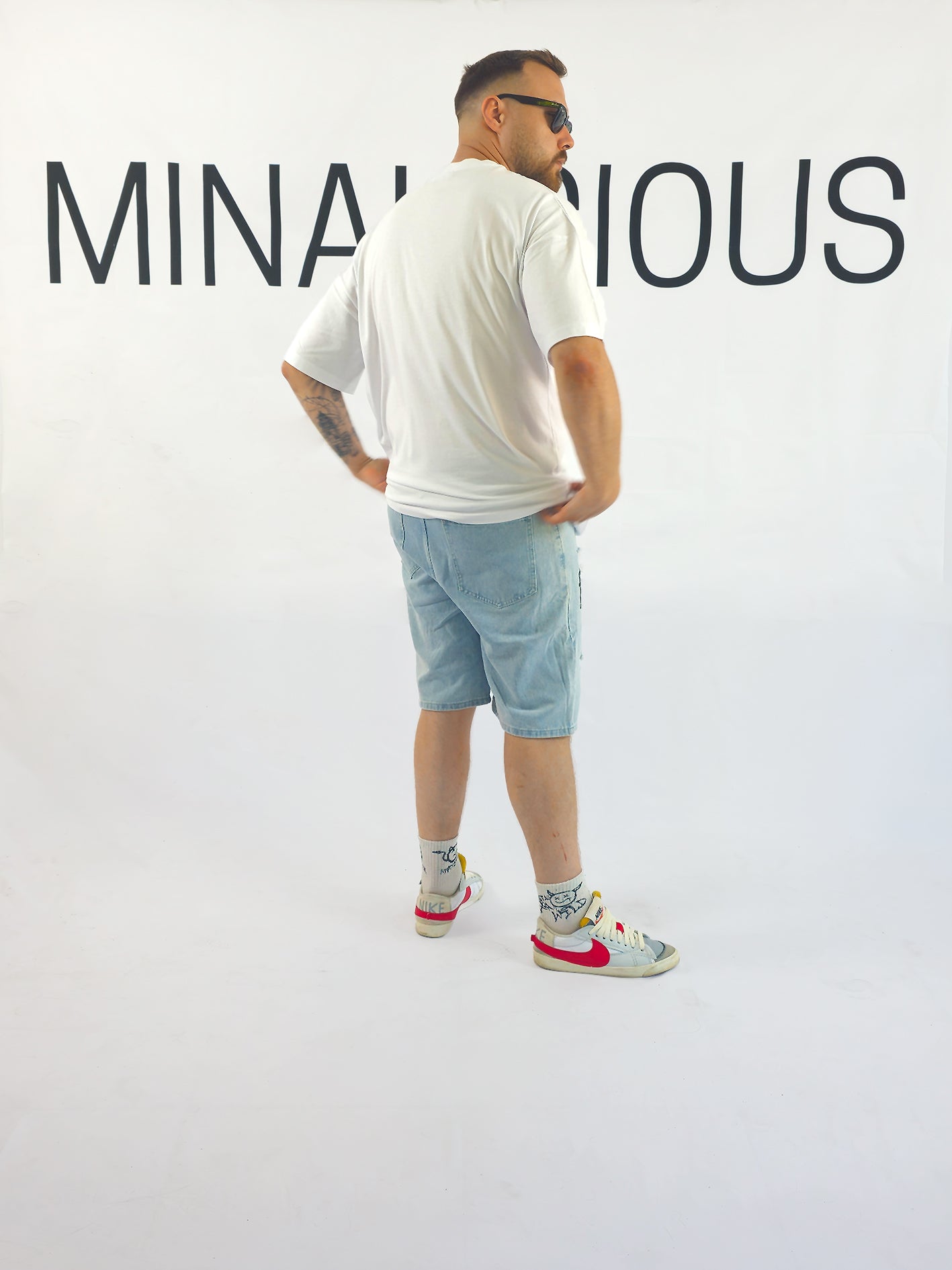 JEANSSHORTS MIT PRINTS